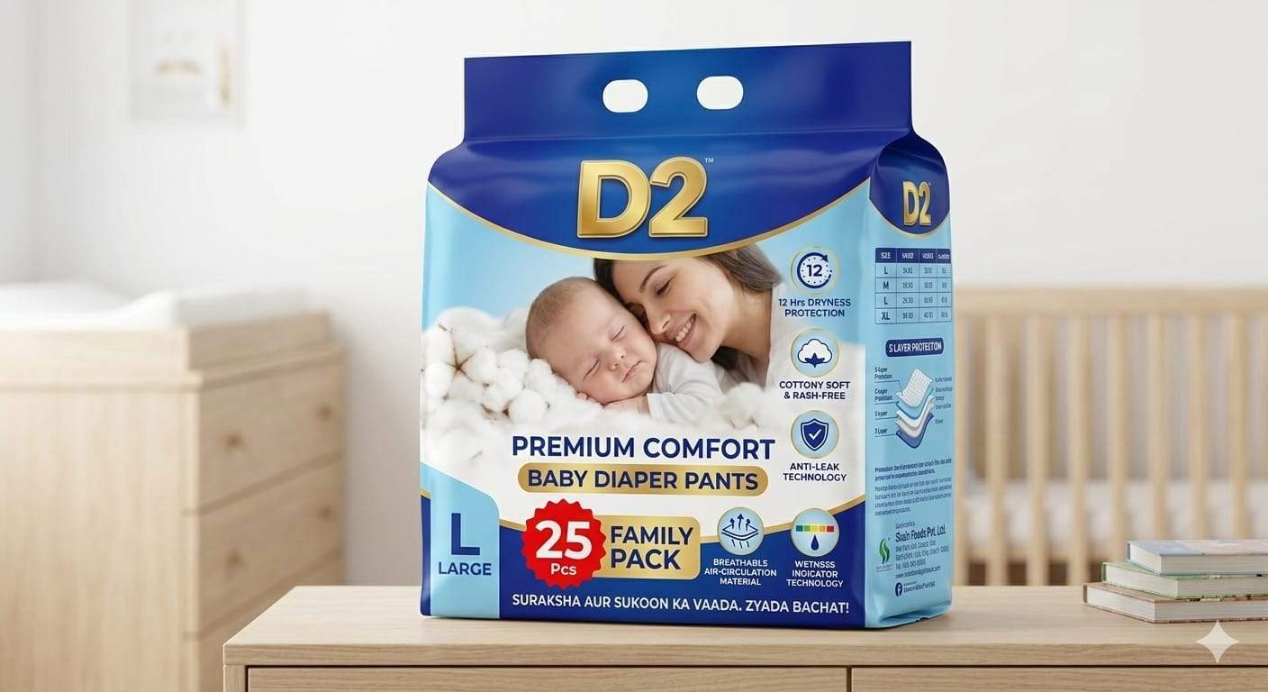 Permium Comfort Baby Diaper Pants Pack of 25